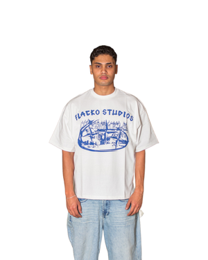 Flacko Studios - White x Navy Blue