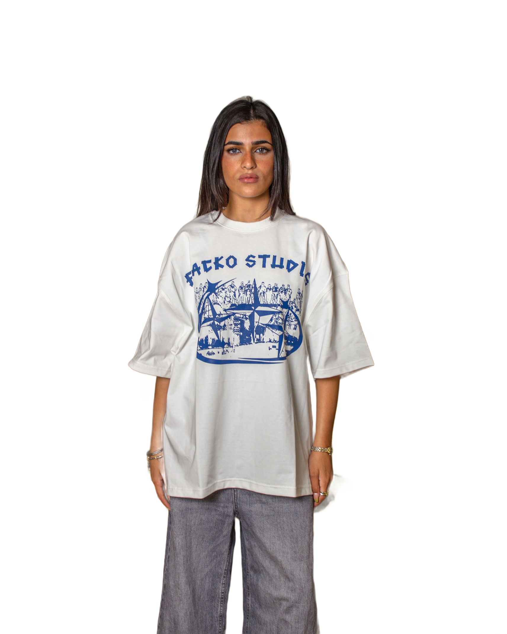 Flacko Studios - White x Navy Blue