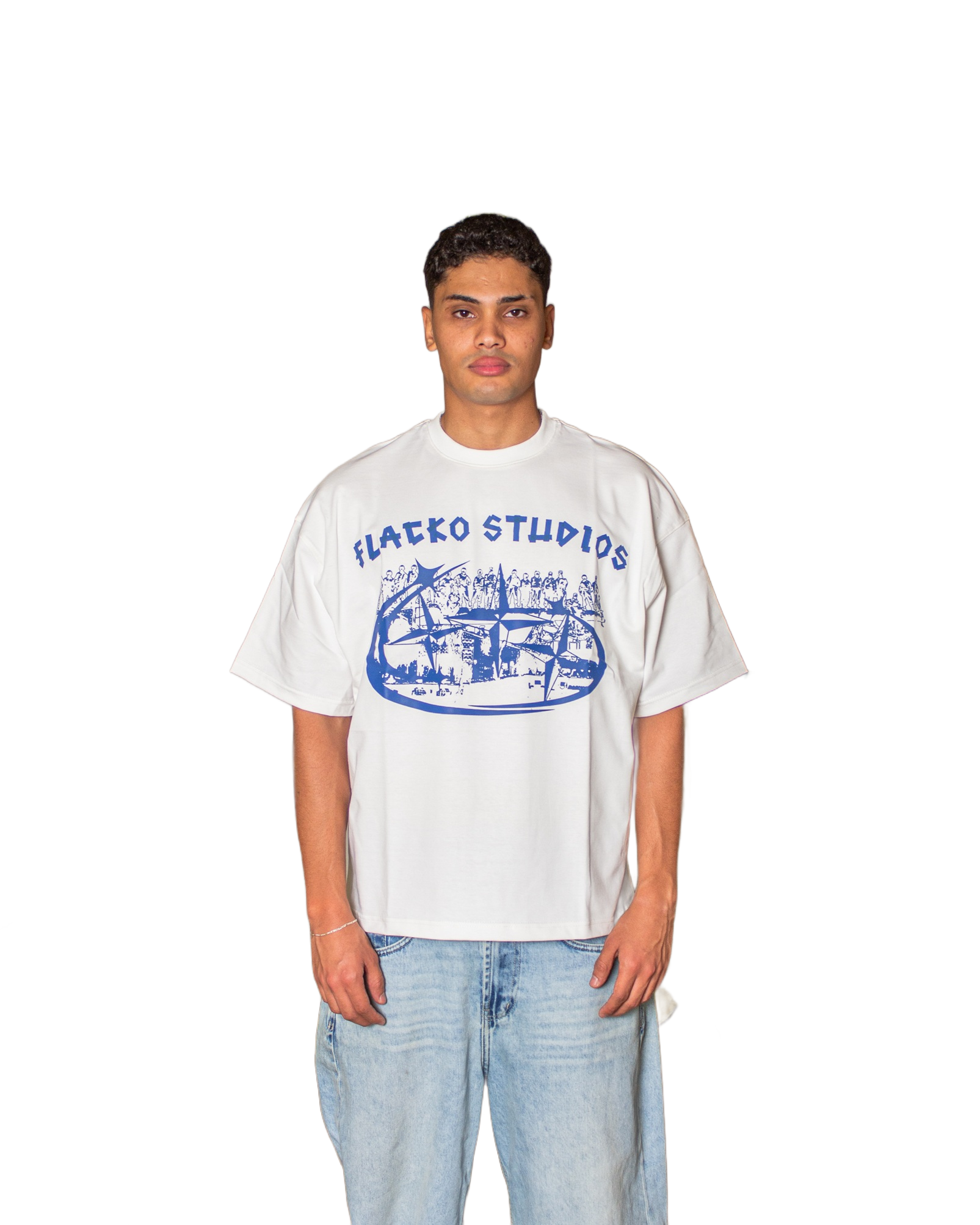 Flacko Studios - White x Navy Blue