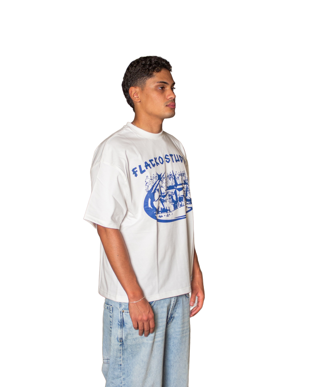 Flacko Studios - White x Navy Blue